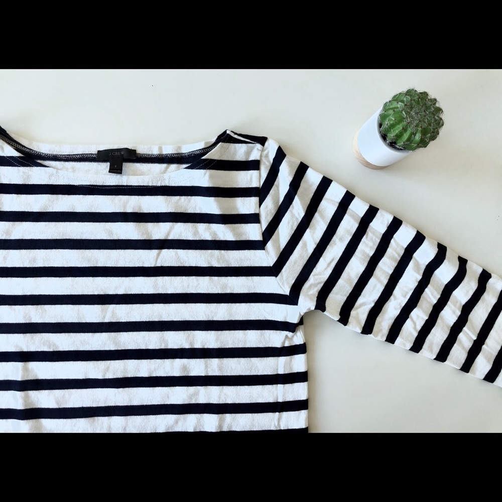 J crew striped boatneck T-shirt